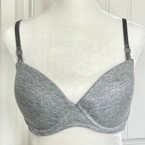 Nautica Intimates Heather Gray Jersey Knit Push-up Lined T-shirt Bra - 38C